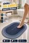 3.5mm 40X60 Oval Water Absorbent - Diatom Ablution Mat Non-Slip Base - 2