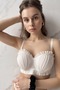 Oyster Model Supported Underwire Bra Set, Satin Detailed, Push Upp - F002 - 4