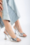 Felya Open Back Heeled Shoes Silver - 3