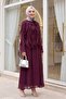 Tie-Front Ruffled Lined Asymmetrical Cut Cupra Set - Plum - 3