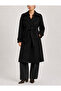 Black Belted New Season Lined Premium Quality Women's Cashmere Coat - 2