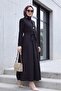 Cupra dress with elastic waist and tie detail - black - 4