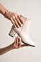 Women's Liva Beige Skin Flat Heeled Short Boots - 5