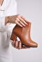 Women's Liva Tan Skin Flat Heeled Short Boots - 6