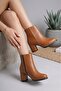 Women's Liva Tan Skin Flat Heeled Short Boots - 3