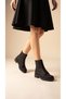 Leno Black Suede Side Zipper Stretch Boots Winter Women's Boots