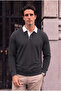 Luis Polo Yaka Thessaloniki Knitted Fabric Men's Sweatshirt - Smoked