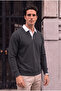 Luis Polo Yaka Thessaloniki Knitted Fabric Men's Sweatshirt - Smoked - 5