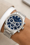 Men's Wristwatch with Calendar Steel Band Steel Case 3 Atm Water Resistant Silver-Blue Zmfer161 - 2
