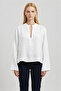 White Collar Detailed Blouse