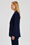 Navy blue classic collar jacket - 2