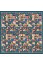 Tivil Pure Silk Scarf 4307 - 80 Turquoise - Fuchsia Landscape Pattern - 2