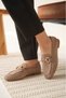 Women's Suede Ballerina Elegant Buckle Detailed Top Quality Lightweight Comfortable Orthopedic - 5