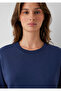 Navy Blue Basic Interlock T-Shirt Loose Fit / Comfortable Loose Cut 1613820-70487 - 6