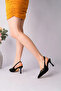 Women's Gold Studded Detailed Pointed Toe Women's Stiletto Imported Material Top Quality - 7