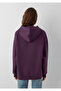 M1600361 Logo Printed Hooded Women's Sweatshirt Purple - 5