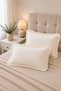 Cream Ruffled Pillowcase Set of 2 50X70 cm – with Cover, Without Zipper, Cream - 4