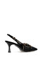 Women's Gold Studded Detailed Pointed Toe Women's Stiletto Imported Material Top Quality - 4