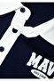 Logo Printed Navy Blue Polo Sweatshirt 6S10185-84371 - 4