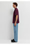 Logo Printed Claret Red Basic T-Shirt Loose Fit / Comfortable Cut 0612216-70434 - 4