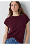 Crew Neck Claret Red Basic T-Shirt Regular Fit / Normal Cut 1614177-70422