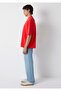 Crew Neck Red Basic T-Shirt Oversize / Wide Cut 0613113-70465 - 4