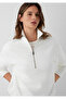 White Interlock Sweatshirt with Half Zipper 1S10572-83043 - 3
