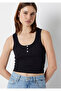 Buttoned Black Athlete Top Fitted / Body-Fitting Cut 1620273-900 - 2