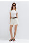 Linen Blend Ecru Shorts 1410258-70057 - 3