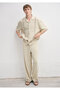 Linen Blend Beige Trousers 0010636-70182