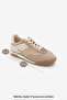 Women's Suede & Parachute Detailed Knit Panel Multi-Piece Lace-Up Casual Sneaker Farote Beige Suede - 8