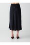 Anthracite Relaxed Fit Pocket Detailed Regular Waist Midi Skirt - 6