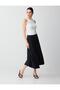 Anthracite Relaxed Fit Pocket Detailed Regular Waist Midi Skirt - 3