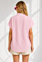 Women's Striped Pink Striped Bat Woven Viscose Shirt Gml-19001360 - 4