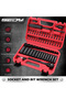 SEDY 64-Piece 1/4" Drive Impact Socket Wrench Driver-Bits Set Cr-V Metric&SAE Deep and Shallow Socke