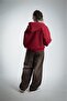Burgundy Boxy Crop Men's Jacket Zip Hoodie - 6