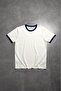 Essential Navy Blue Contrast Slim Fit White Men's T-Shirt - 2