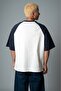 Crupt Oversize Navy Blue Raglan White Men's T-Shirt - 6