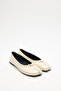 Ballet Flats 2516 - Toe-Loop Knot Detail Bone Women's Ballet Flats - 3