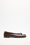 Ballet Flats 2516 - Toe-Loop Knot Detail Dark Brown Women's Ballet Flats