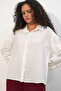 Oversize Patterned White Women's Shirt 20379