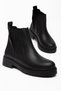 Posegh Women's Black Leather Thick Soled Elastic Boots - 2