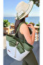Handmade Beach Pool Bag and Hat Set with Bow and Ribbon Multi-Purpose Easy to Clean Washable Decorative Bag and Hat - 2