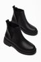 Alba Women's Black Leather Stone Detailed Daily Thick-Soled Boots