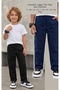 Unisex Girls Boys 2-Piece School Sweatpants Black Navy Blue with Pockets 3 Yarn Combed Cotton Without Pockets 6-16 Years Old - 3