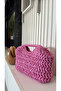 Handmade Straw Pink Handbag Clutch (36X21Cm)