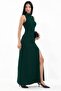 Slit Ruched Detail Sandy Maxi Dress - 2