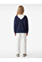 Layered V-Neck Long Sleeve Cotton Embroidered Sweatshirt - 4