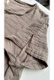 Stone Color 100% Cotton Muslin Fabric Buttoned Short Sleeve Bell Dress - 3