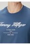 Blue Logo Printed Basic T-Shirt - 5